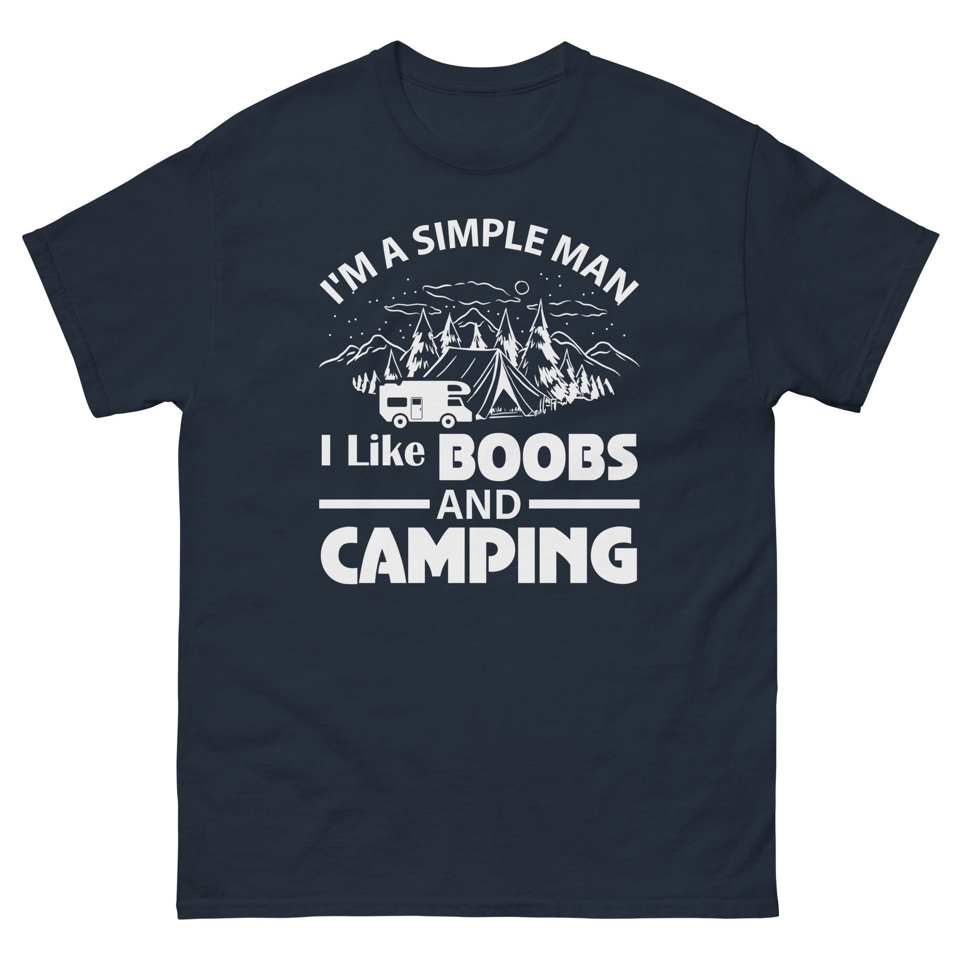 I'm a Simple Man | Funny Camping T-Shirt - Navy - T-Shirts Online