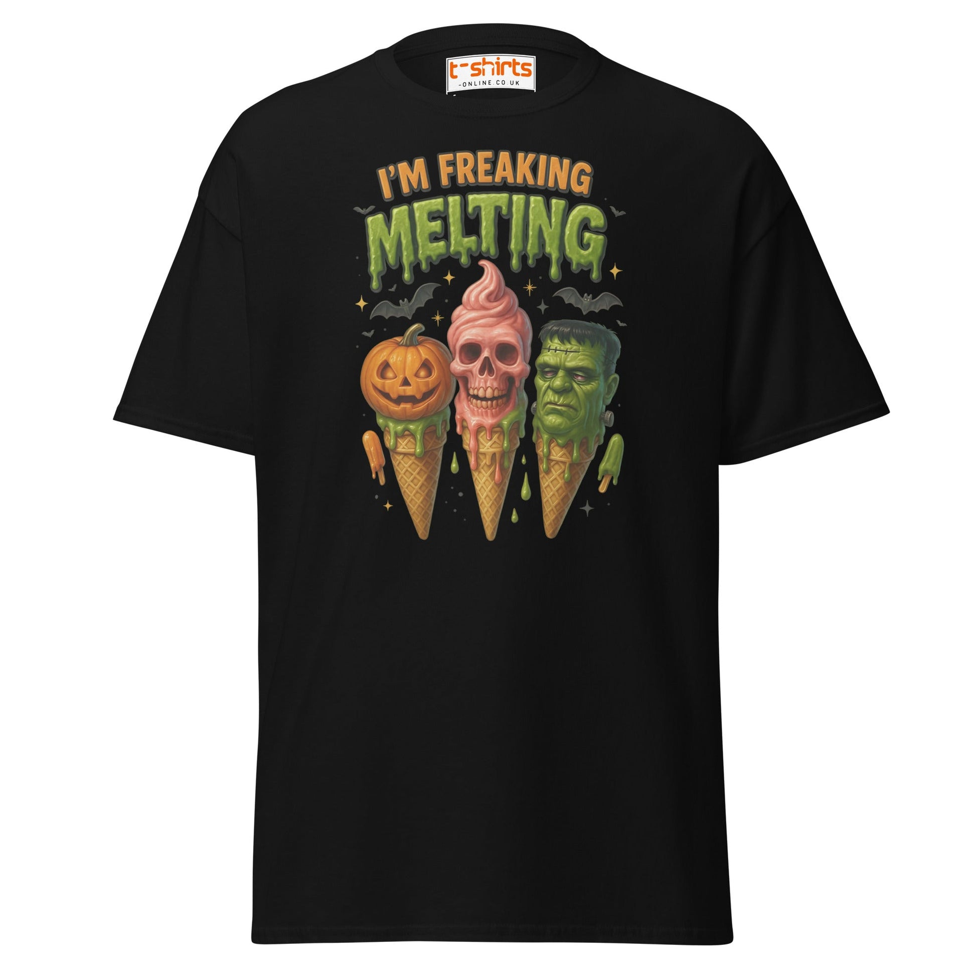 I’m Freaking Melting T-Shirt – Funny Halloween Ice Cream Tee - Black - T-Shirts Online