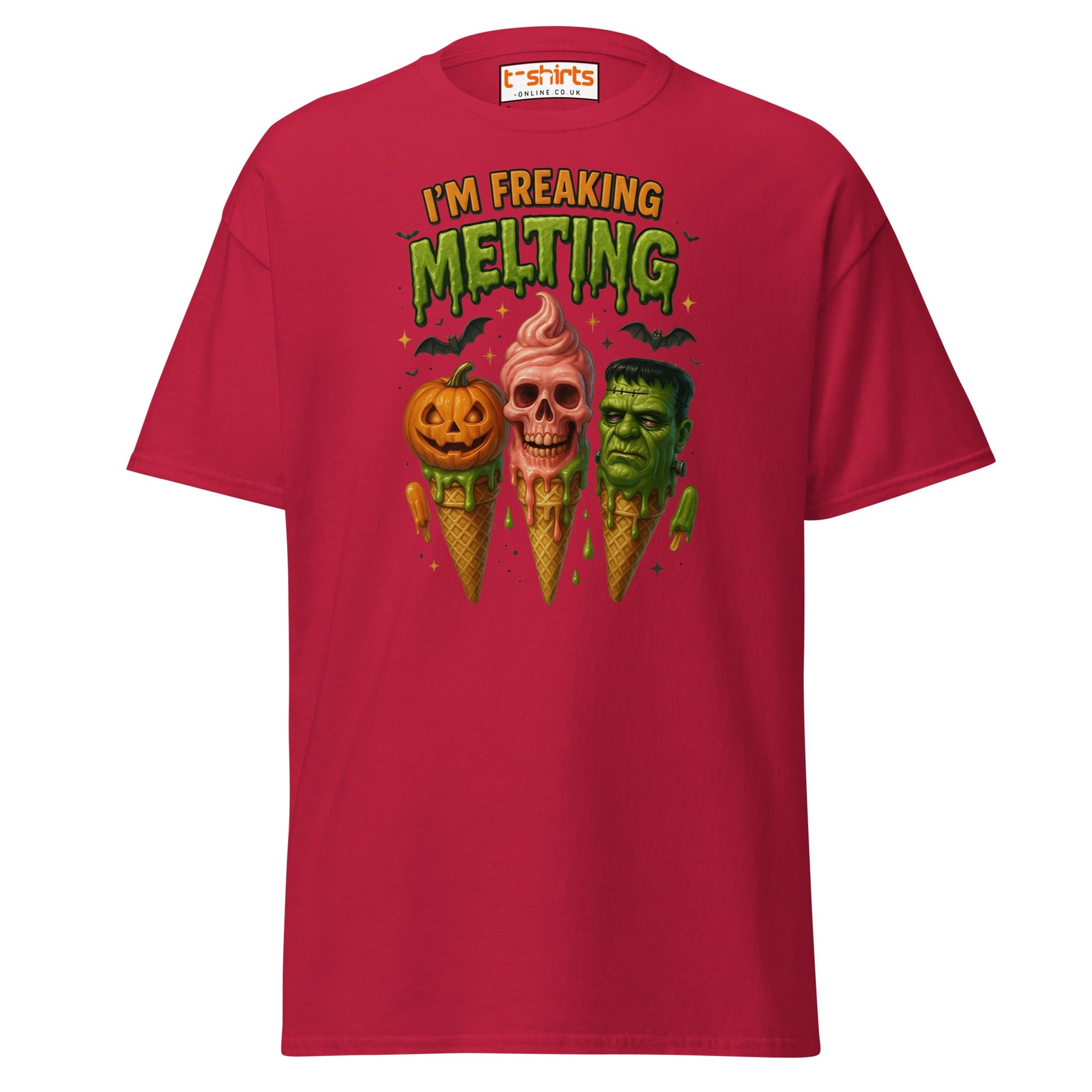 I’m Freaking Melting T-Shirt – Funny Halloween Ice Cream Tee - Cardinal - T-Shirts Online