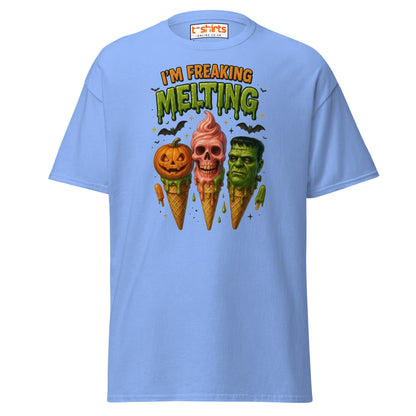 I’m Freaking Melting T-Shirt – Funny Halloween Ice Cream Tee - Carolina Blue - T-Shirts Online