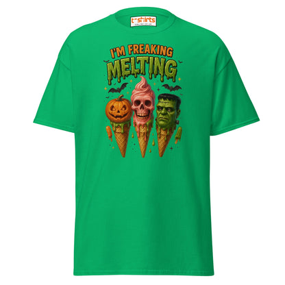 I’m Freaking Melting T-Shirt – Funny Halloween Ice Cream Tee - Irish Green - T-Shirts Online
