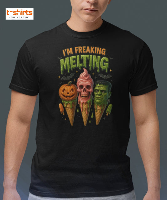 I’m Freaking Melting T-Shirt – Funny Halloween Ice Cream Tee - Maroon - T-Shirts Online