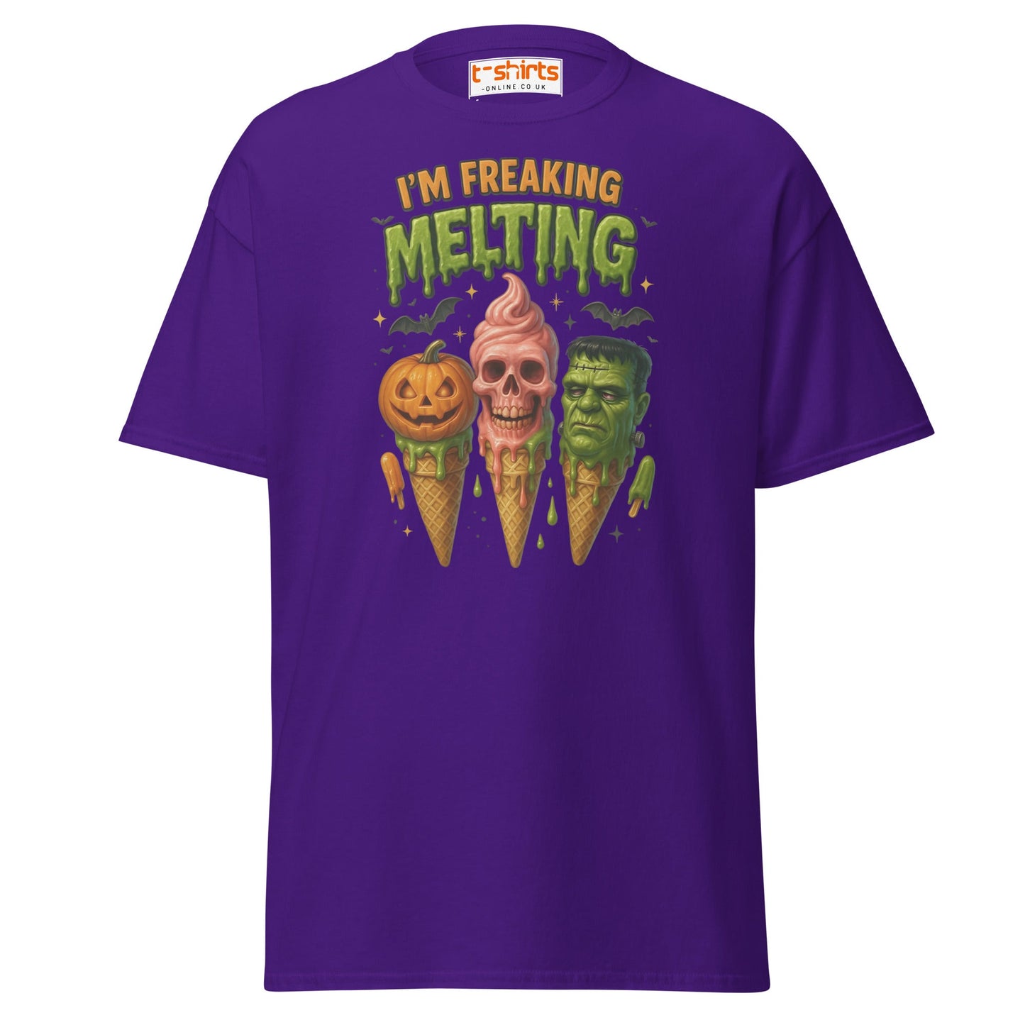I’m Freaking Melting T-Shirt – Funny Halloween Ice Cream Tee - Purple - T-Shirts Online