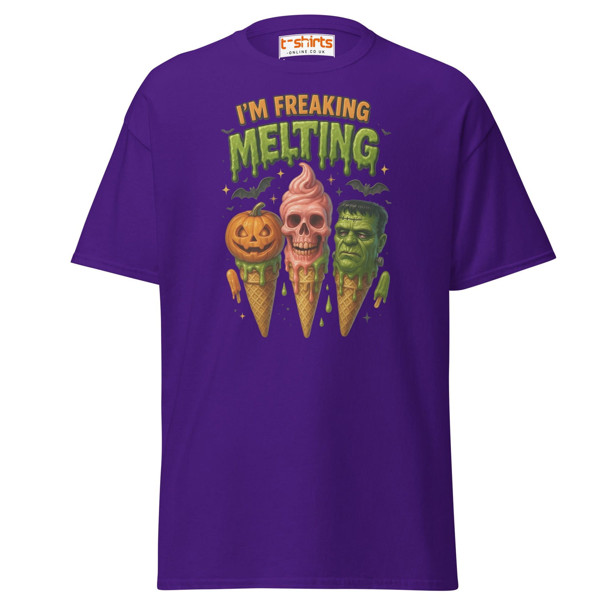 I’m Freaking Melting T-Shirt – Funny Halloween Ice Cream Tee - Purple - T-Shirts Online