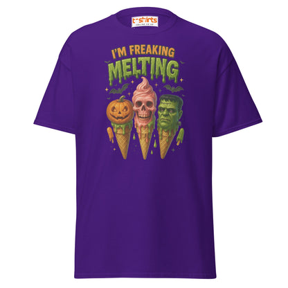 I’m Freaking Melting T-Shirt – Funny Halloween Ice Cream Tee - Purple - T-Shirts Online