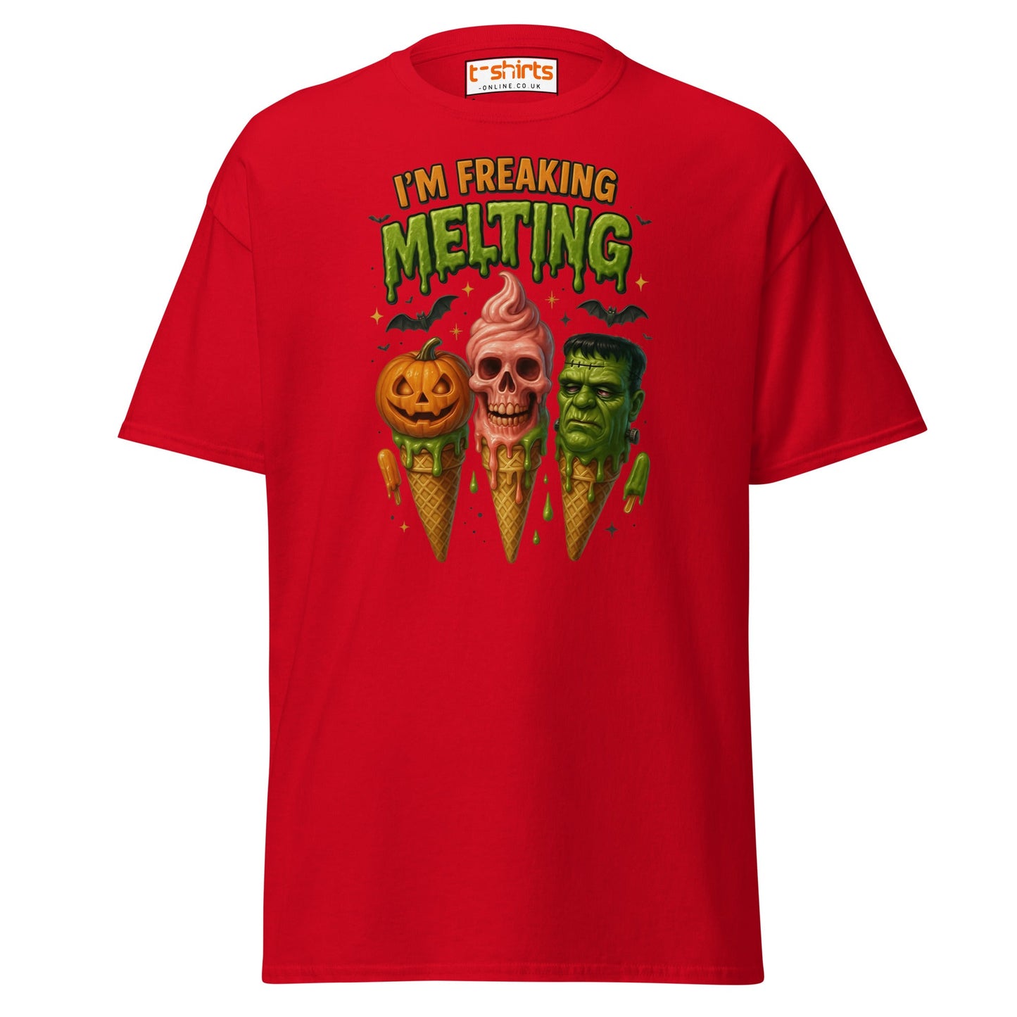 I’m Freaking Melting T-Shirt – Funny Halloween Ice Cream Tee - Red - T-Shirts Online