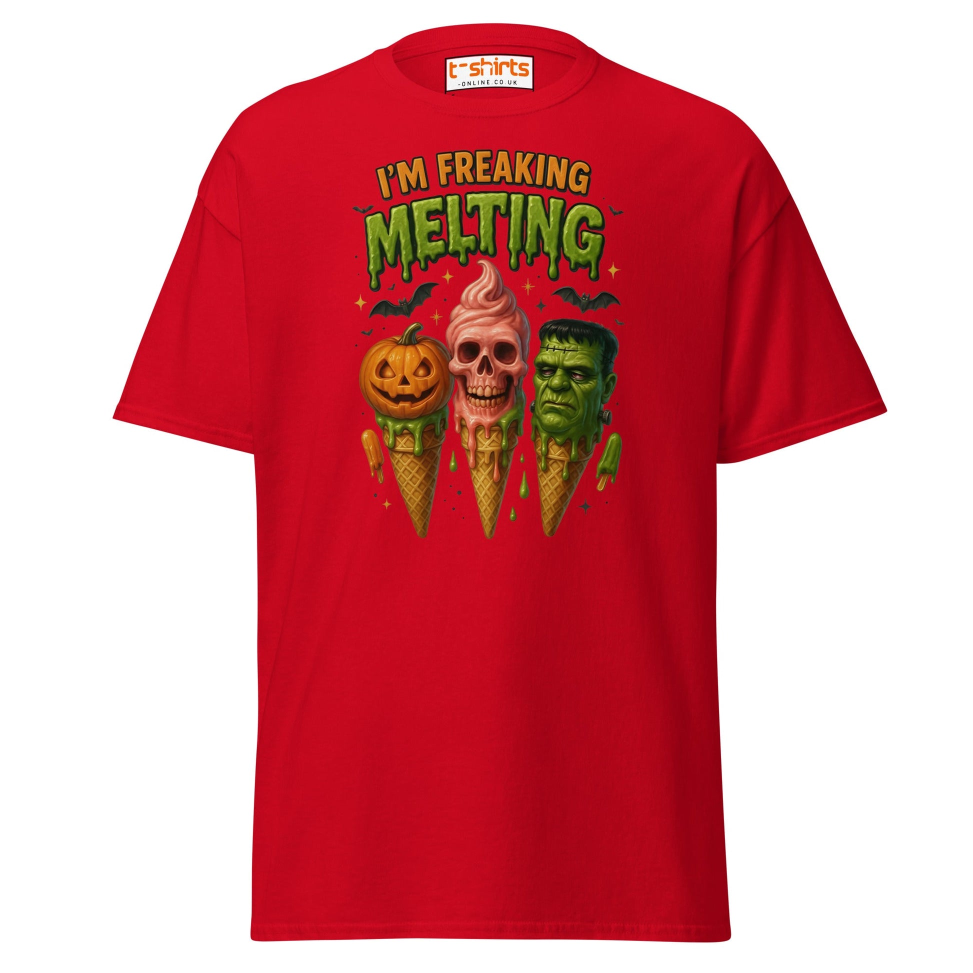 I’m Freaking Melting T-Shirt – Funny Halloween Ice Cream Tee - Red - T-Shirts Online