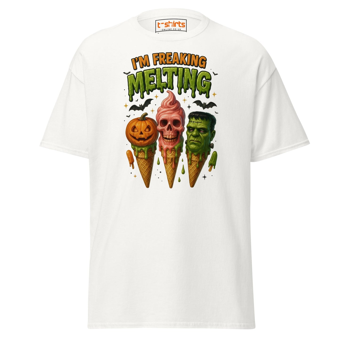 I’m Freaking Melting T-Shirt – Funny Halloween Ice Cream Tee - White - T-Shirts Online