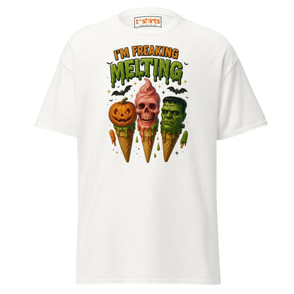I’m Freaking Melting T-Shirt – Funny Halloween Ice Cream Tee - White - T-Shirts Online