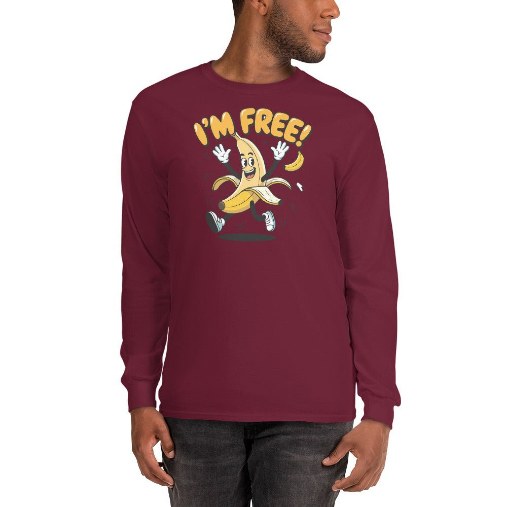 I'm Free | Long Sleeve Shirt - Maroon - T-Shirts Online