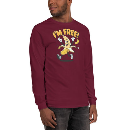 I'm Free | Long Sleeve Shirt - Maroon - T-Shirts Online