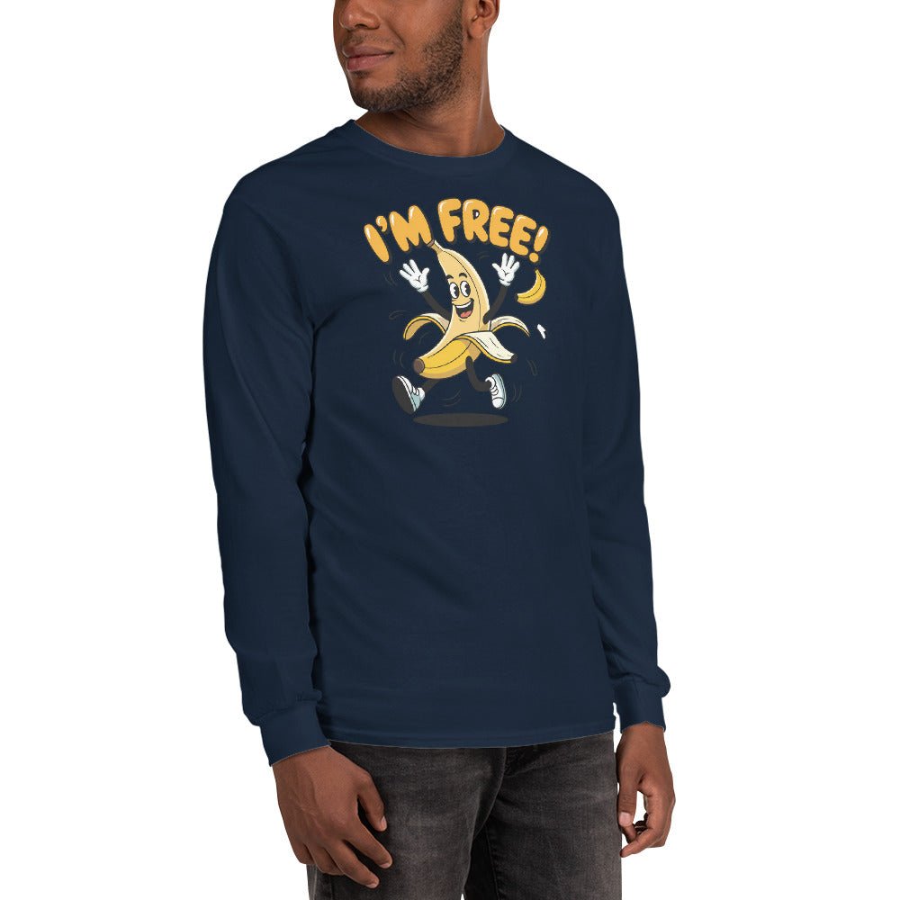 I'm Free | Long Sleeve Shirt - Navy - T-Shirts Online