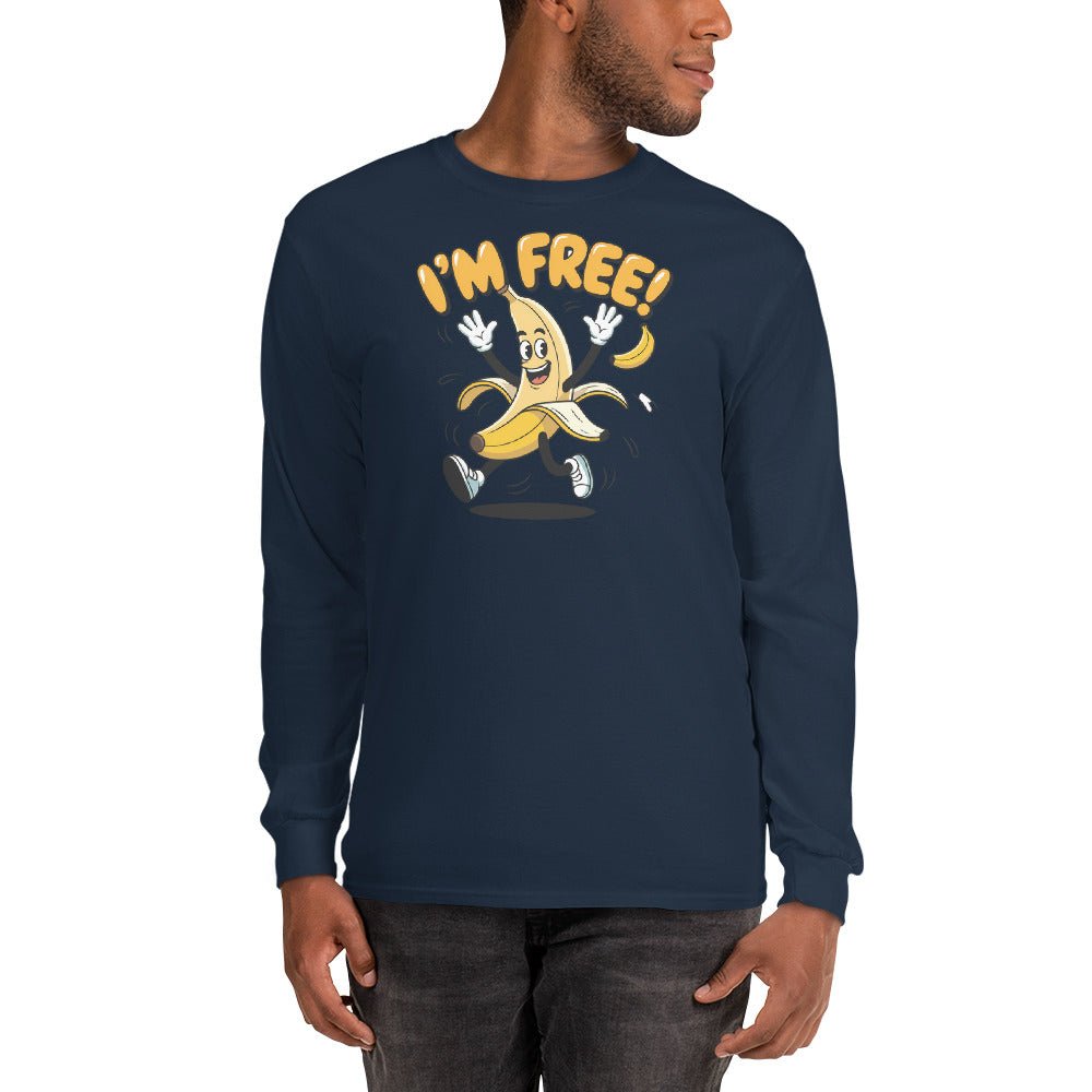I'm Free | Long Sleeve Shirt - Navy - T-Shirts Online