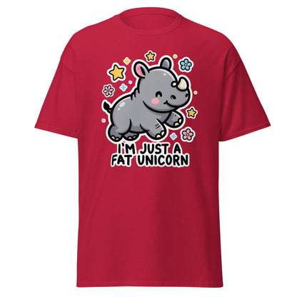 I'm Just A Fat Unicorn T-Shirt - Cute Chubby Rhino Tee - Cardinal - T-Shirts Online