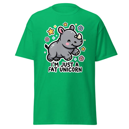 I'm Just A Fat Unicorn T-Shirt - Cute Chubby Rhino Tee - Irish Green - T-Shirts Online