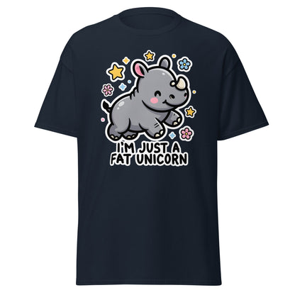 I'm Just A Fat Unicorn T-Shirt - Cute Chubby Rhino Tee - Navy - T-Shirts Online