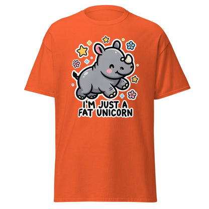 I'm Just A Fat Unicorn T-Shirt - Cute Chubby Rhino Tee - Orange - T-Shirts Online