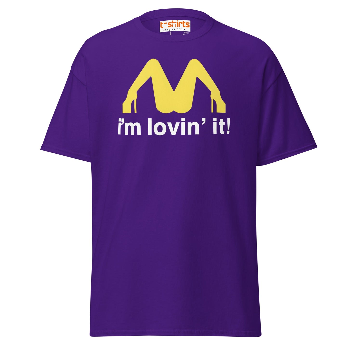 I'm Lovin' It Funny Parody Adult Humor T-Shirt - Purple - T-Shirts Online