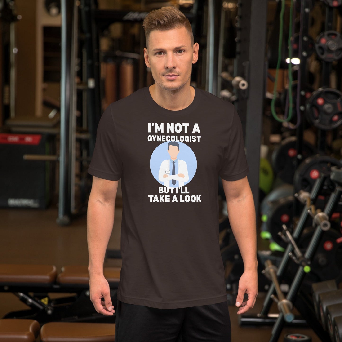 I'm Not a Gynecologist T-Shirt | 18+ Fun Humor Tee - Brown - T-Shirts Online
