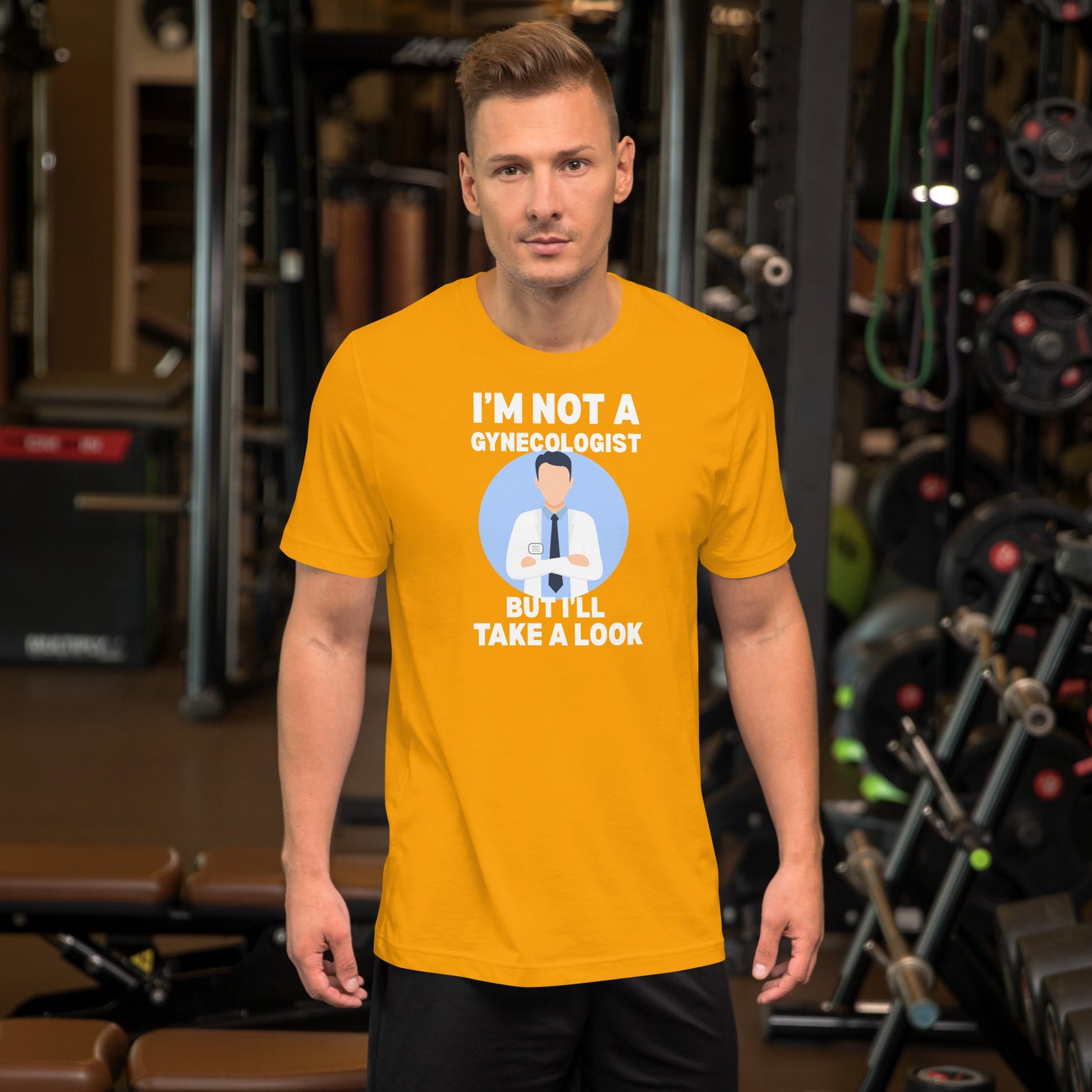 I'm Not a Gynecologist T-Shirt | 18+ Fun Humor Tee - Gold - T-Shirts Online