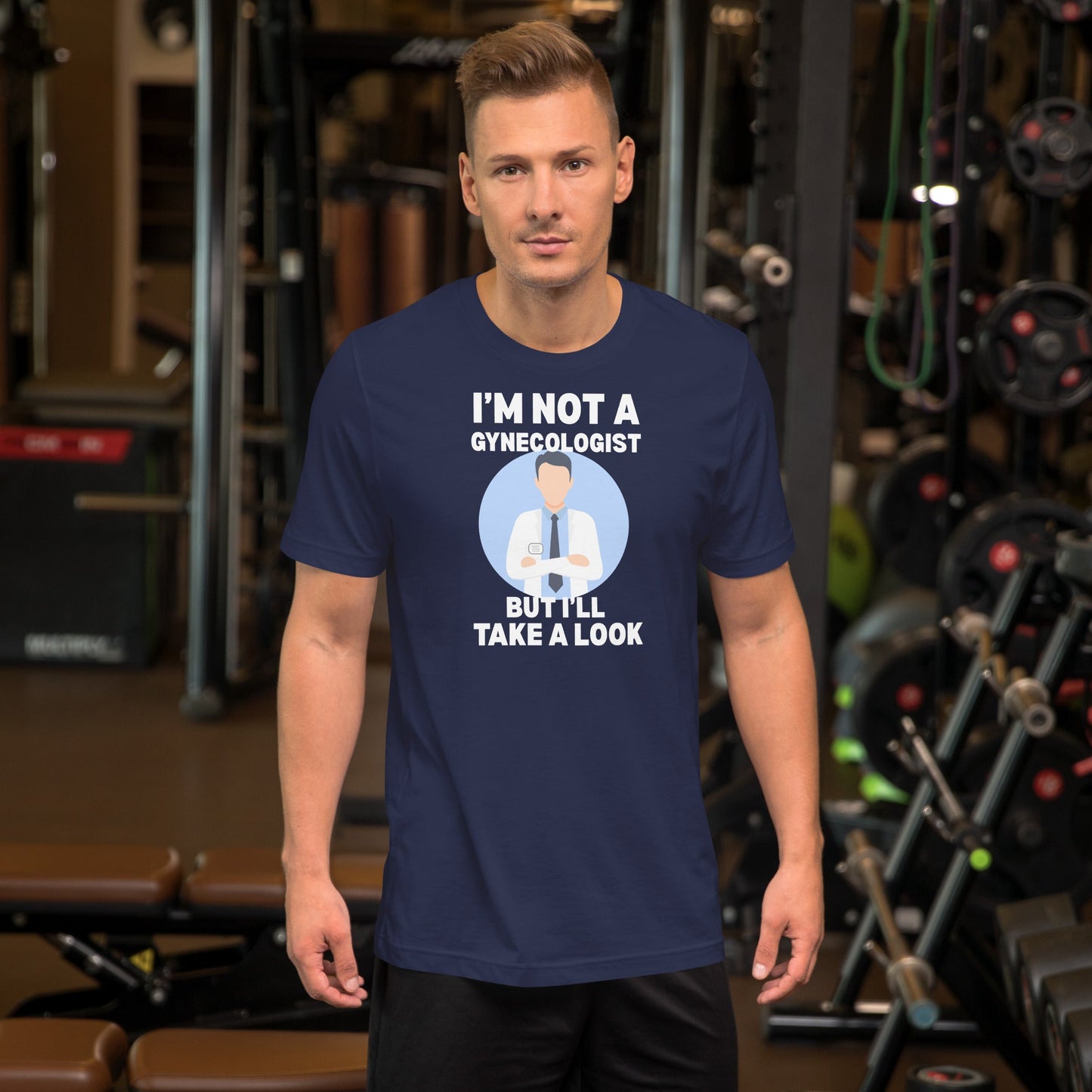 I'm Not a Gynecologist T-Shirt | 18+ Fun Humor Tee - Navy - T-Shirts Online