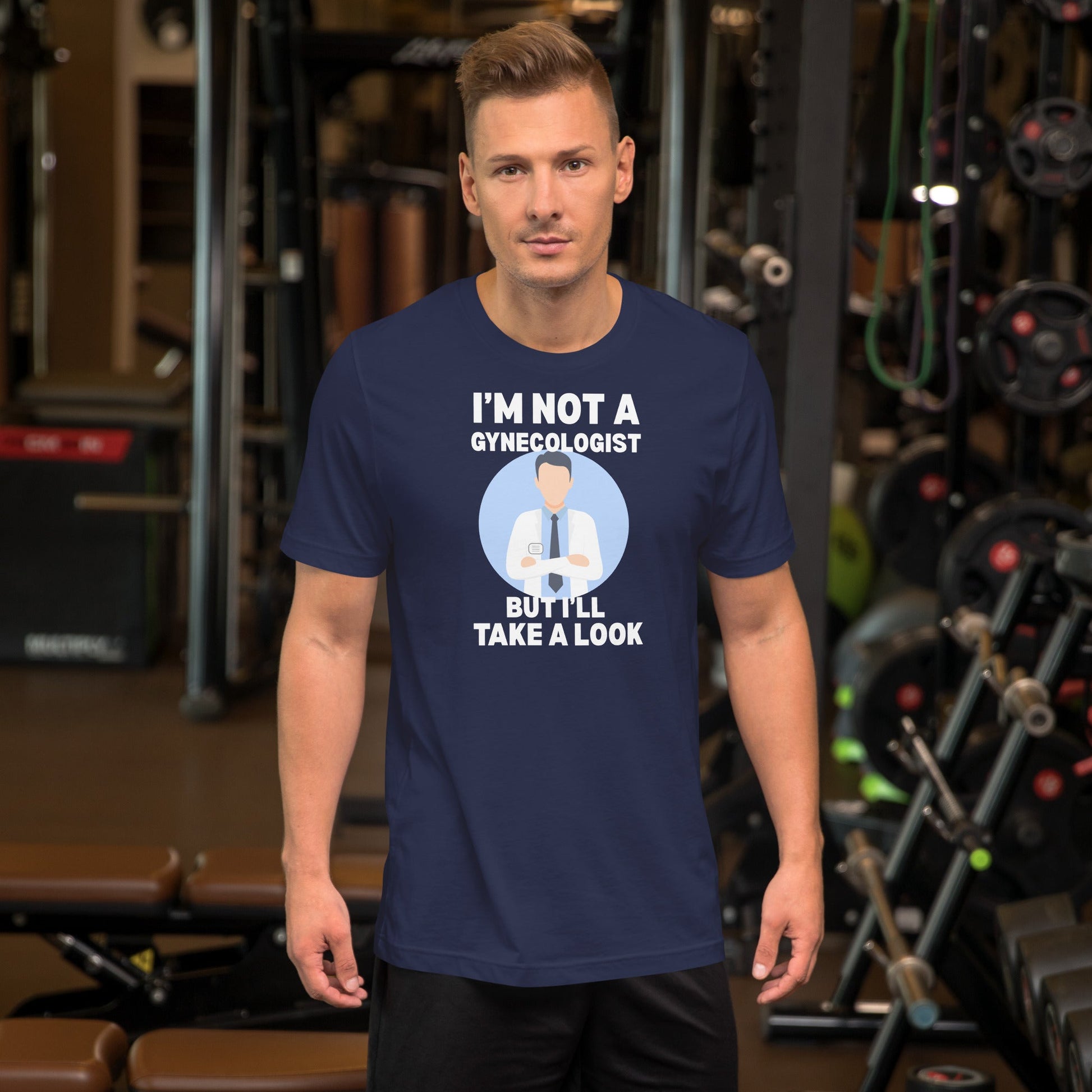 I'm Not a Gynecologist T-Shirt | 18+ Fun Humor Tee - Navy - T-Shirts Online