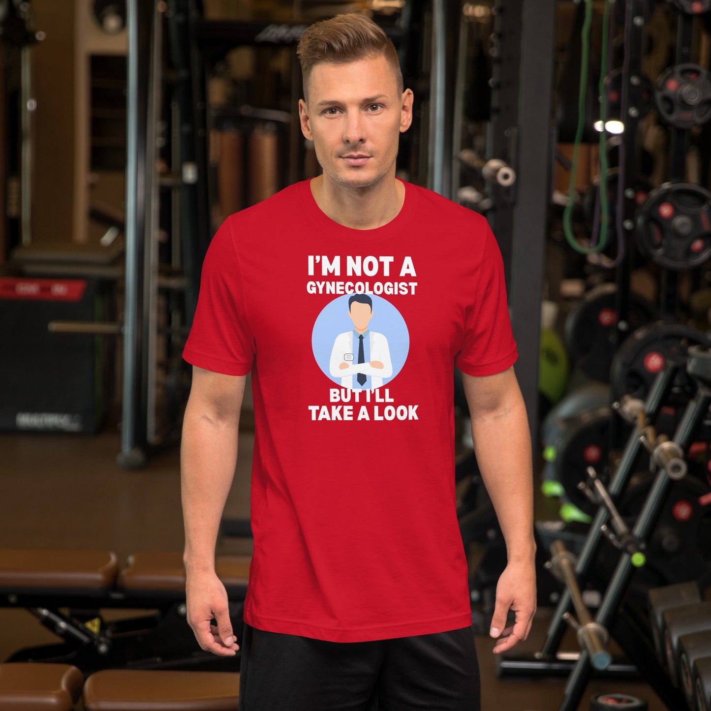 I'm Not a Gynecologist T-Shirt | 18+ Fun Humor Tee - Red - T-Shirts Online