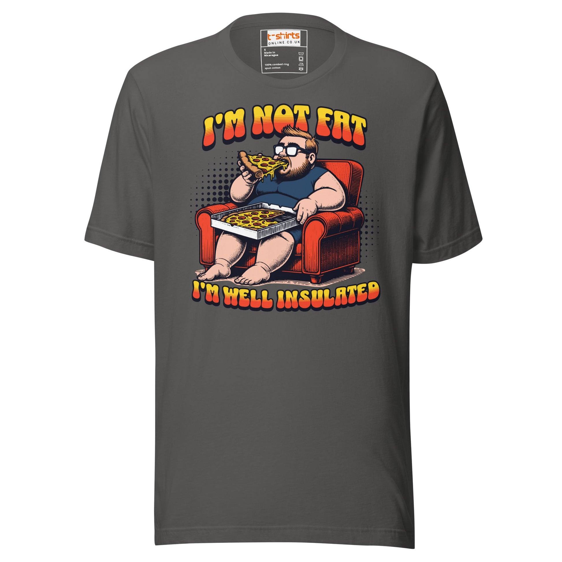 I'm Not Fat T-Shirt | Funny Slogan T-Shirt - Asphalt - T-Shirts Online