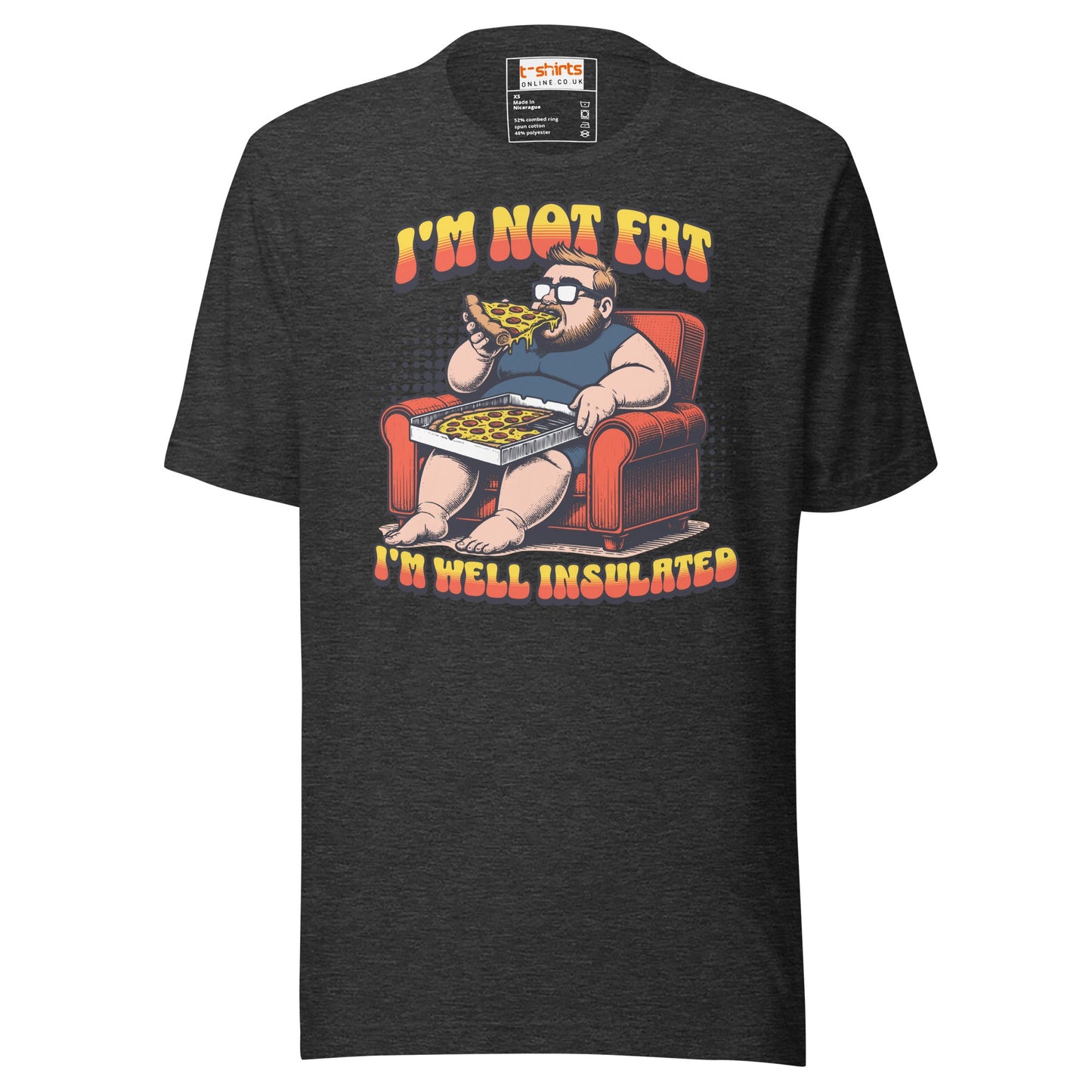 I'm Not Fat T-Shirt | Funny Slogan T-Shirt - Dark Grey Heather - T-Shirts Online