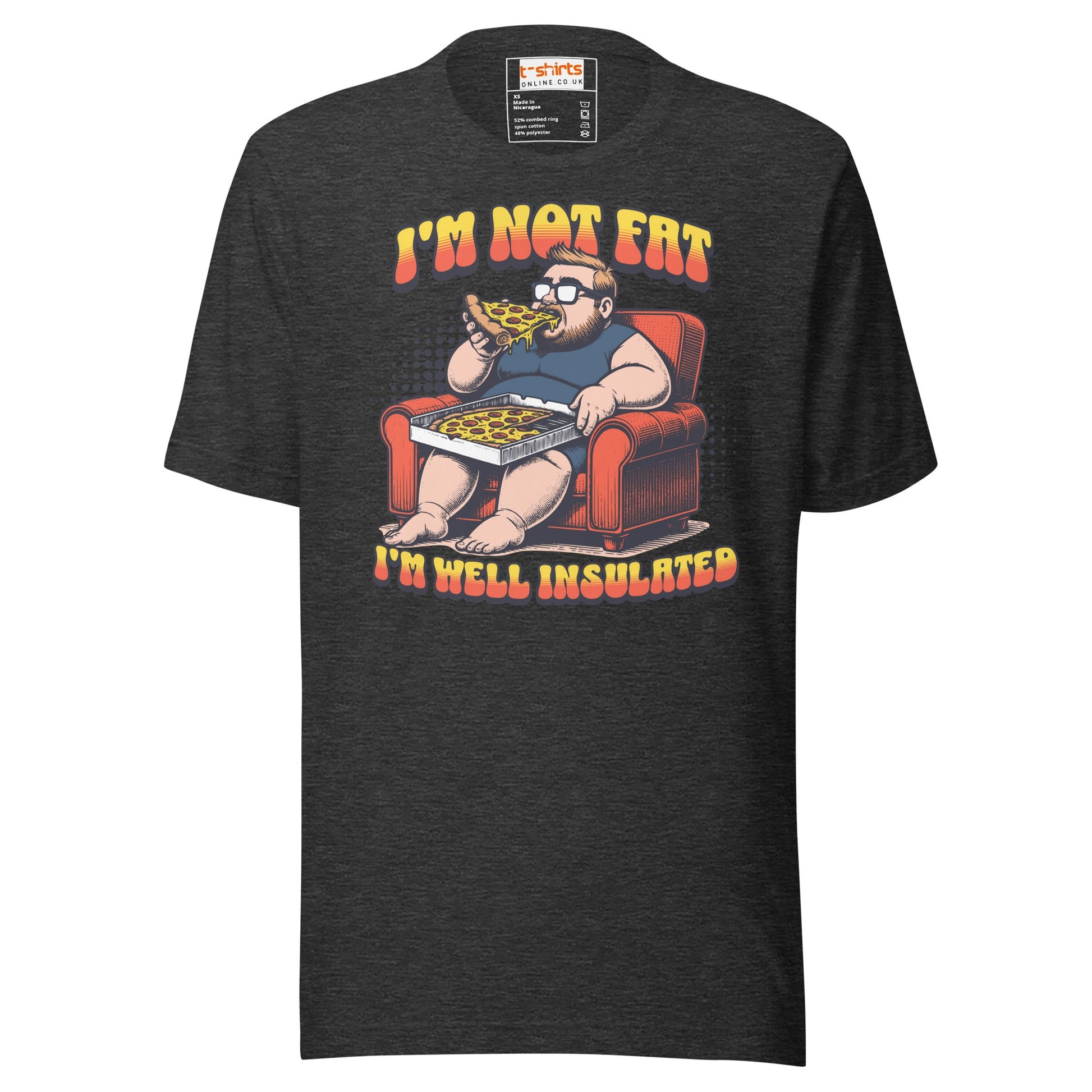 I'm Not Fat T-Shirt | Funny Slogan T-Shirt - Dark Grey Heather - T-Shirts Online