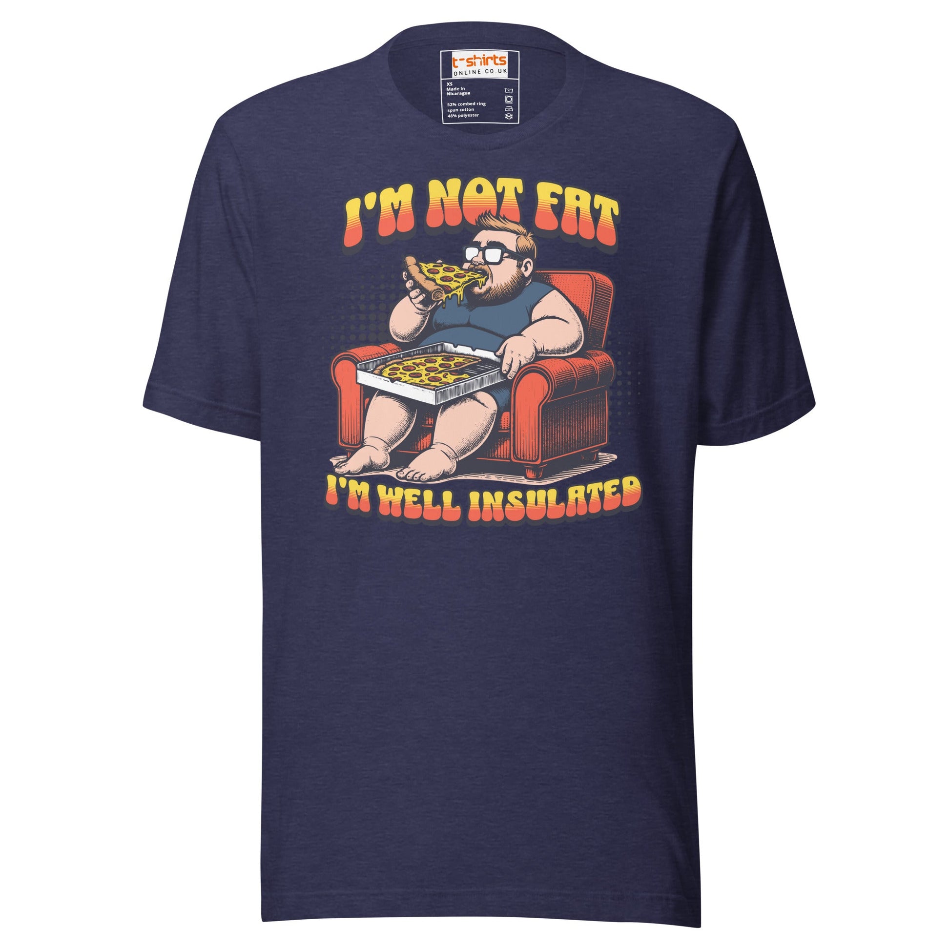 I'm Not Fat T-Shirt | Funny Slogan T-Shirt - Heather Midnight Navy - T-Shirts Online