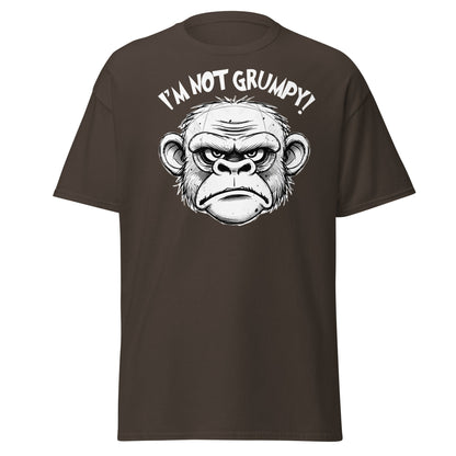 I'm Not Grumpy Monkey T-Shirt - Funny Sarcastic Ape Tee - Dark Chocolate - T-Shirts Online