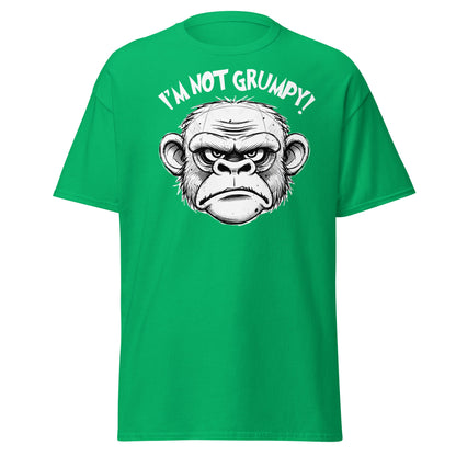 I'm Not Grumpy Monkey T-Shirt - Funny Sarcastic Ape Tee - Irish Green - T-Shirts Online