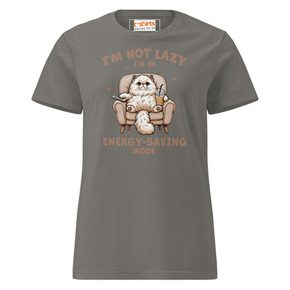 I'm Not Lazy T-Shirt | Women's Soft Semi - Fitted Tee - Charcoal - T-Shirts Online