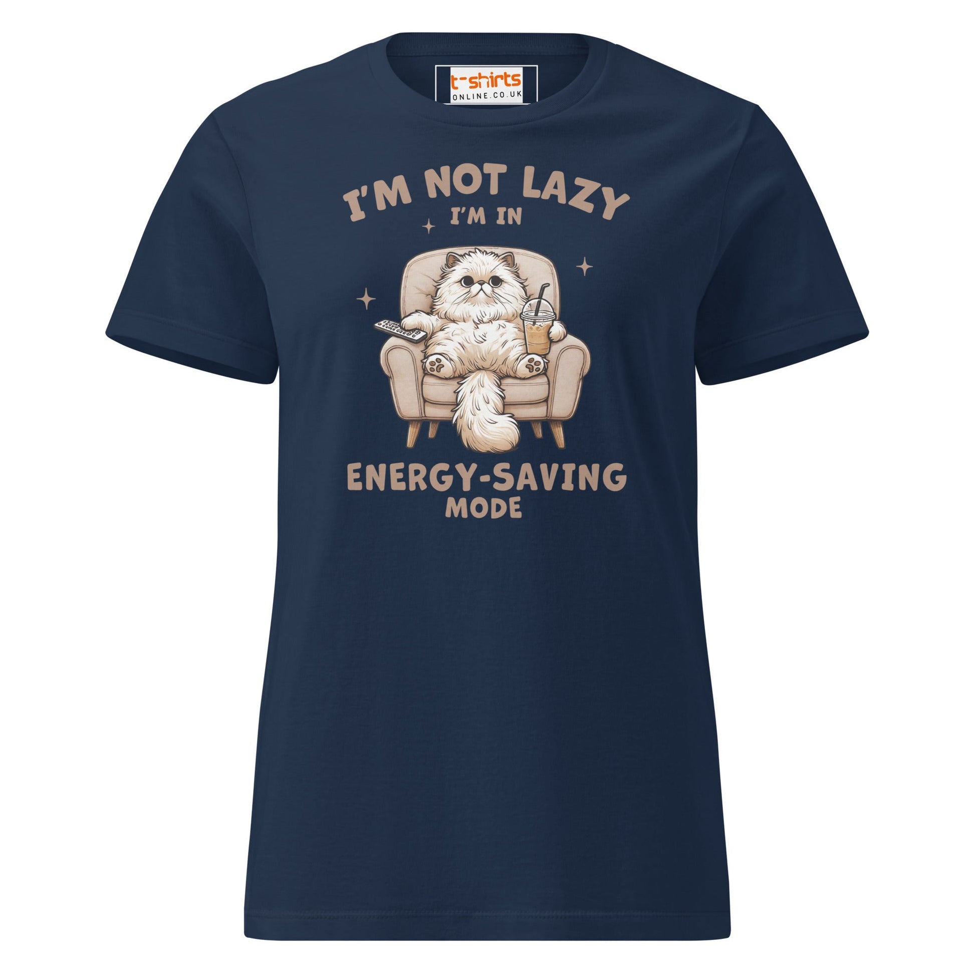 I'm Not Lazy T-Shirt | Women's Soft Semi - Fitted Tee - Navy - T-Shirts Online