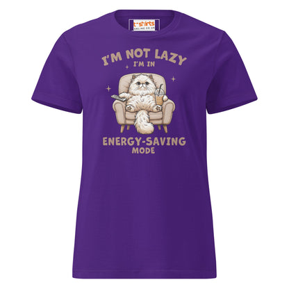 I'm Not Lazy T-Shirt | Women's Soft Semi - Fitted Tee - Purple - T-Shirts Online