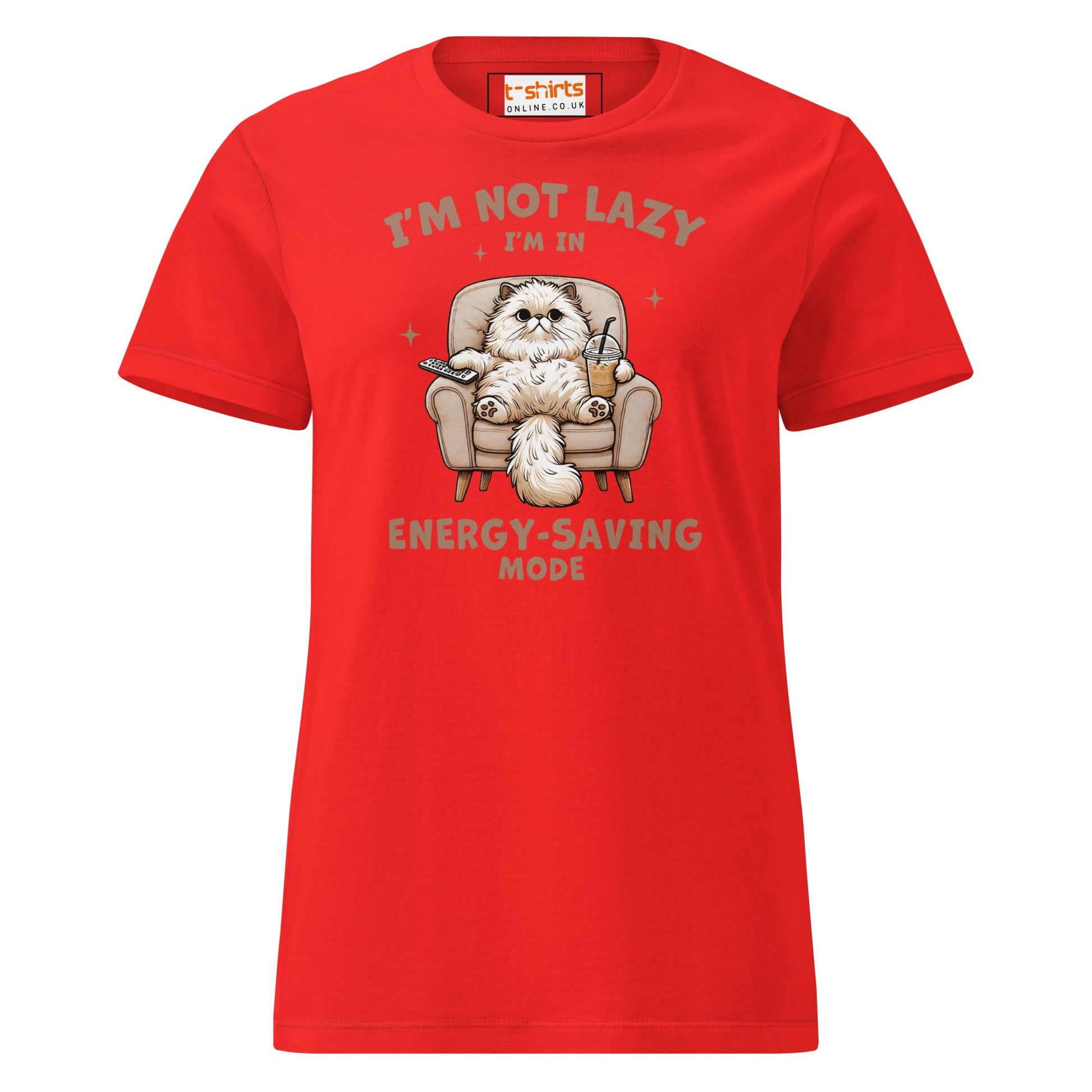 I'm Not Lazy T-Shirt | Women's Soft Semi - Fitted Tee - Red - T-Shirts Online