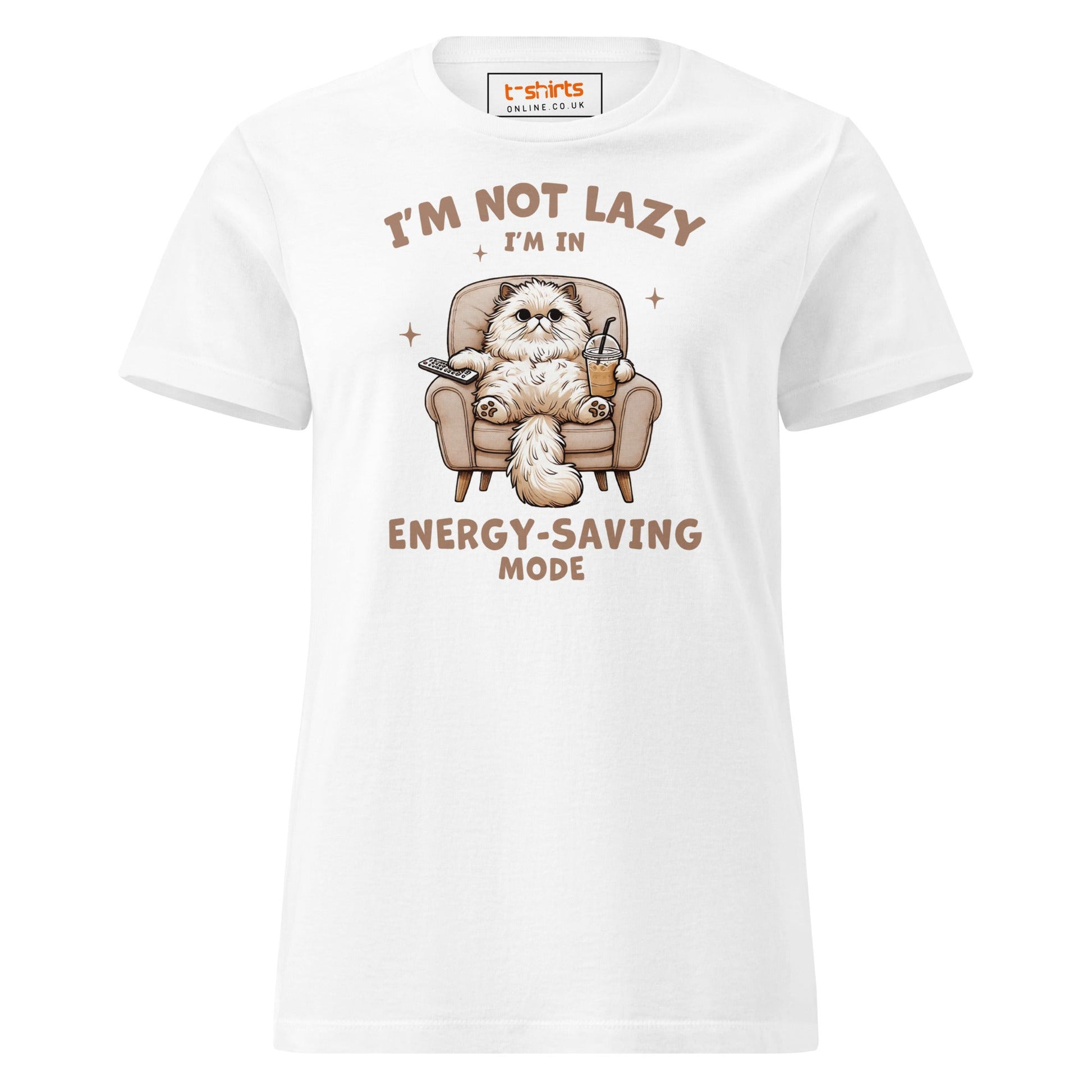 I'm Not Lazy T-Shirt | Women's Soft Semi - Fitted Tee - White - T-Shirts Online