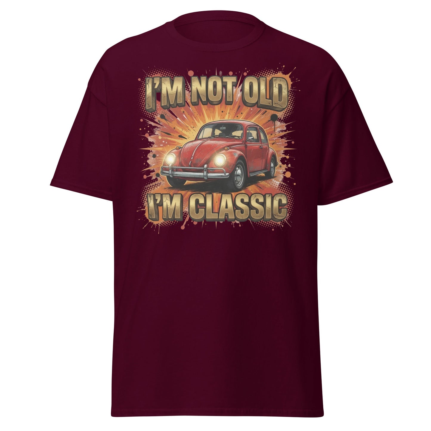 I'm Not Old I'm Classic Car T-Shirt - Maroon - T-Shirts Online