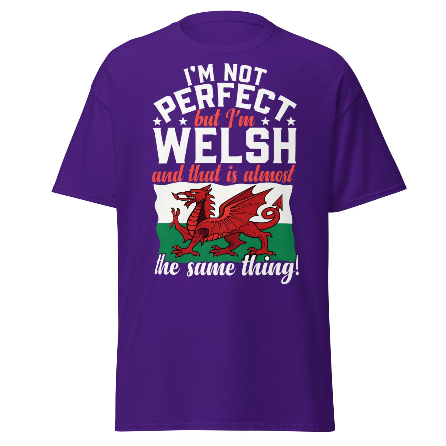 I'm Not Perfect But I'm Welsh - Funny Wales Pride T-Shirt - Purple - T-Shirts Online