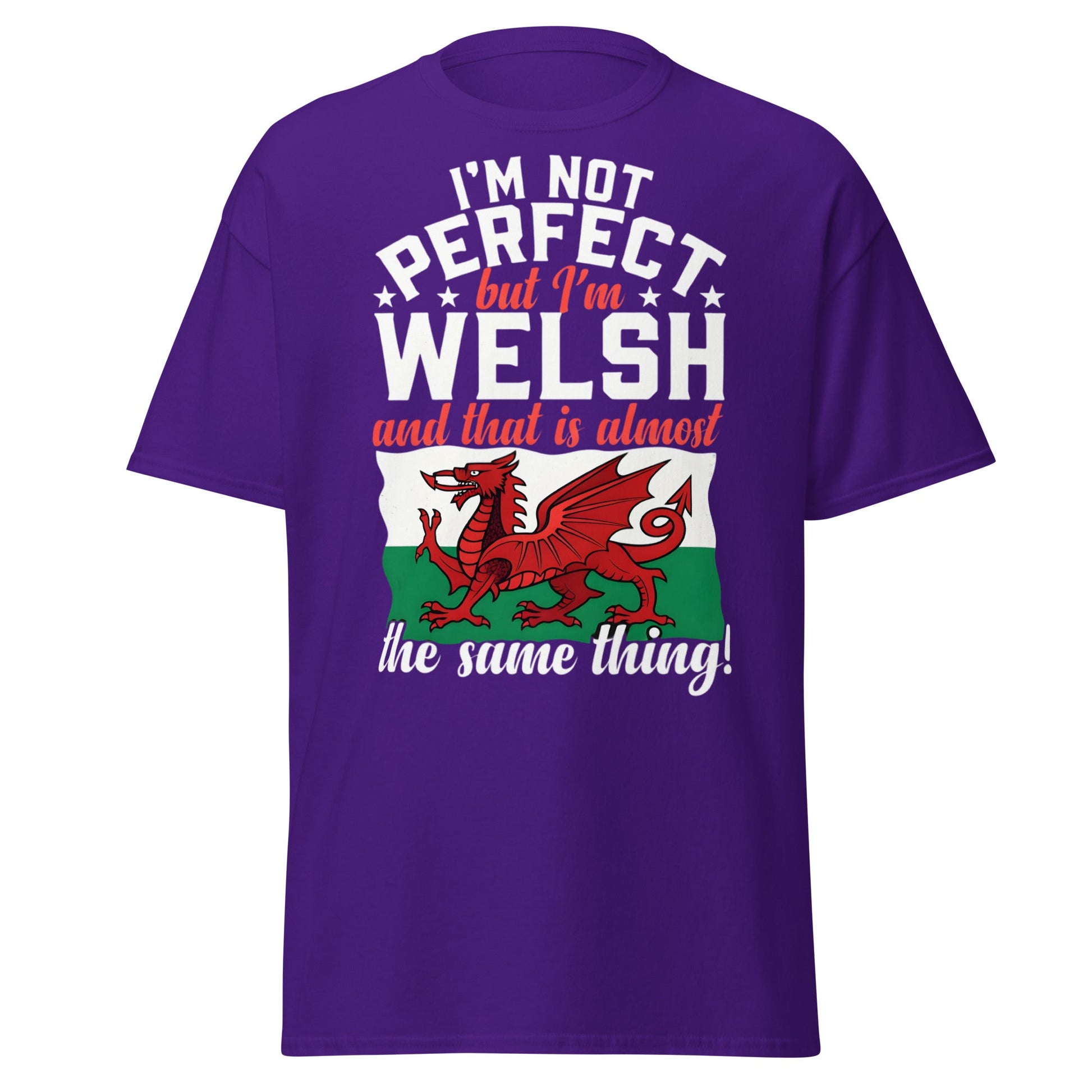I'm Not Perfect But I'm Welsh - Funny Wales Pride T-Shirt - Purple - T-Shirts Online