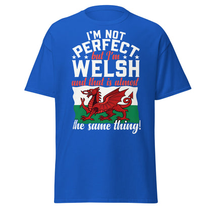 I'm Not Perfect But I'm Welsh - Funny Wales Pride T-Shirt - Royal - T-Shirts Online