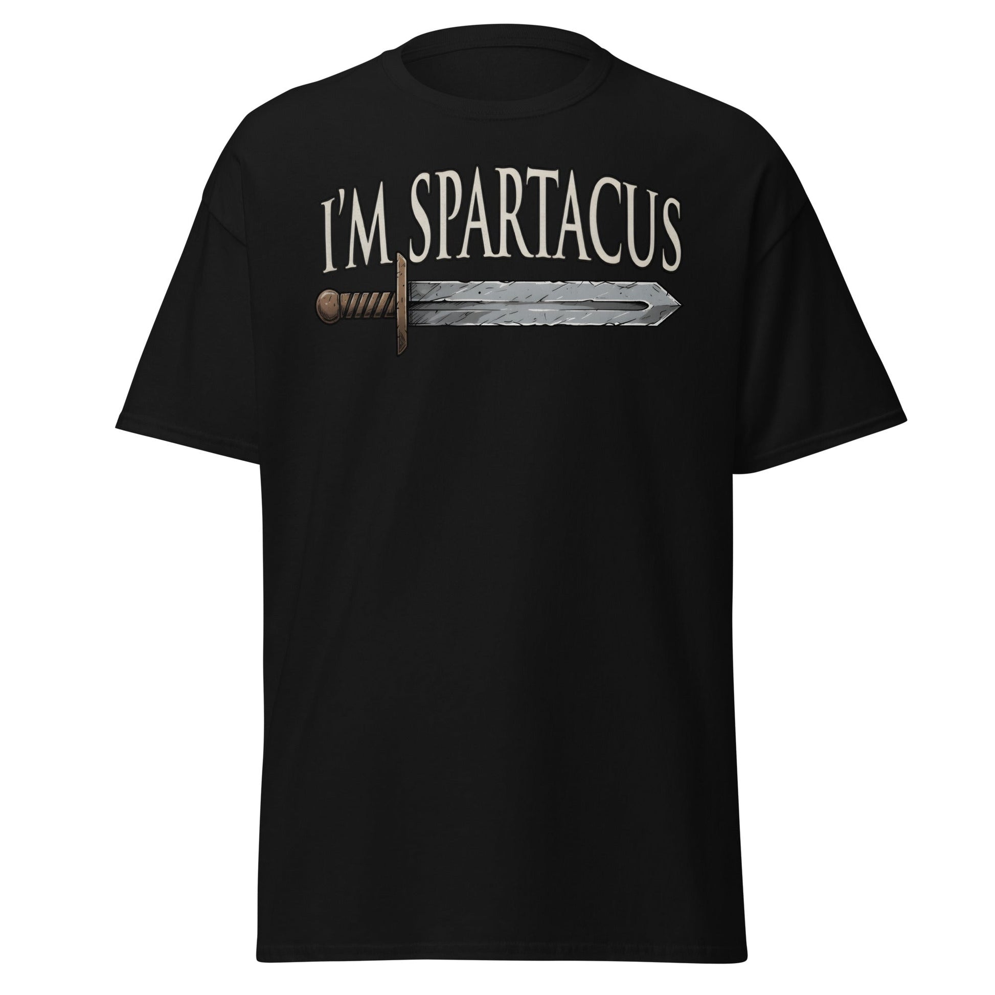 I'm Spartacus T-Shirt | Classic Roman Gladiator Graphic Tee - Black - T-Shirts Online