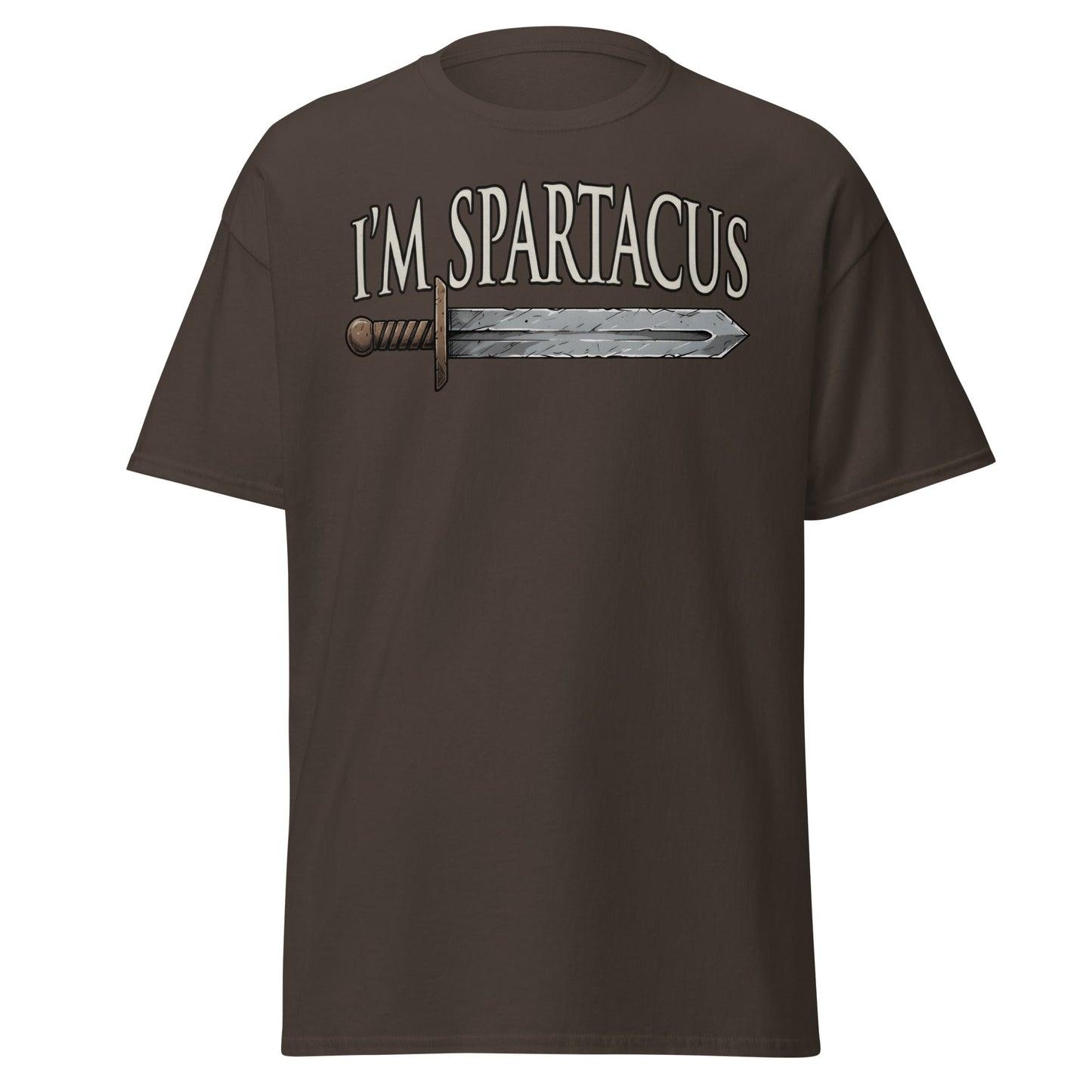 I'm Spartacus T-Shirt | Classic Roman Gladiator Graphic Tee - Dark Chocolate - T-Shirts Online