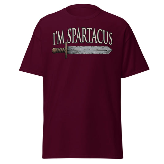 I'm Spartacus T-Shirt | Classic Roman Gladiator Graphic Tee - Maroon - T-Shirts Online