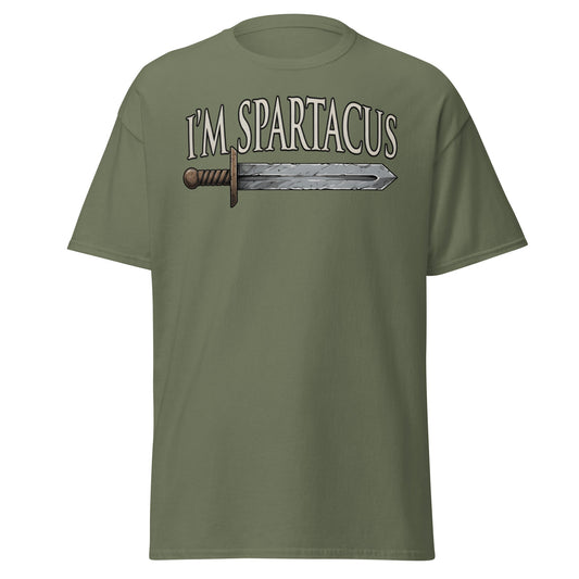 I'm Spartacus T-Shirt | Classic Roman Gladiator Graphic Tee - Military Green - T-Shirts Online