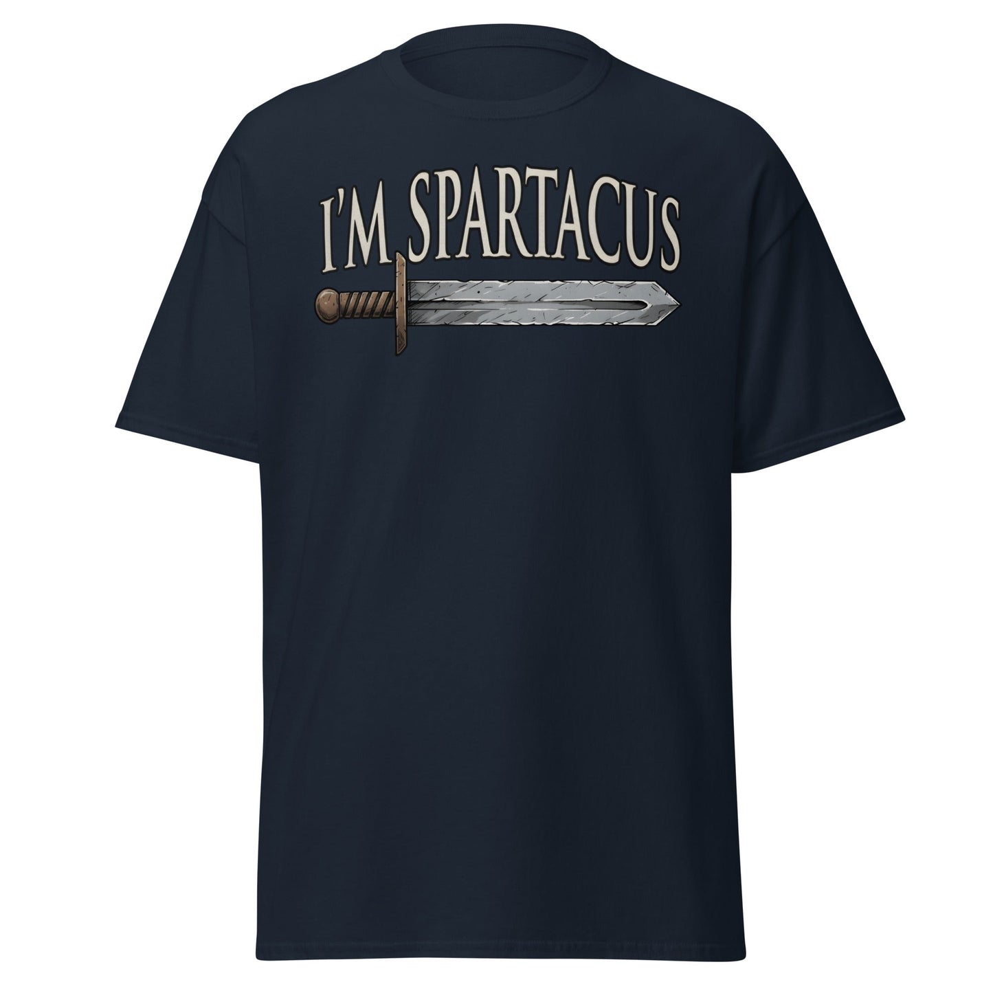 I'm Spartacus T-Shirt | Classic Roman Gladiator Graphic Tee - Navy - T-Shirts Online