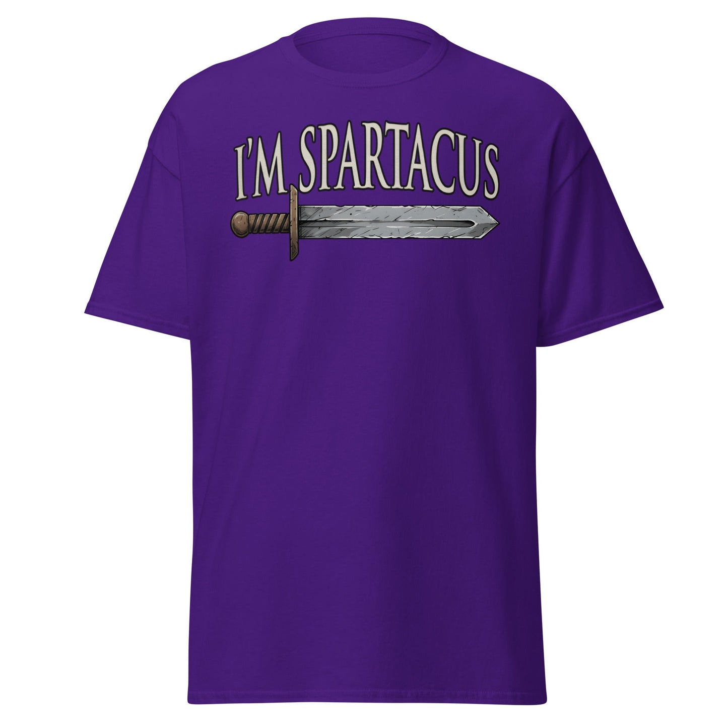 I'm Spartacus T-Shirt | Classic Roman Gladiator Graphic Tee - Purple - T-Shirts Online