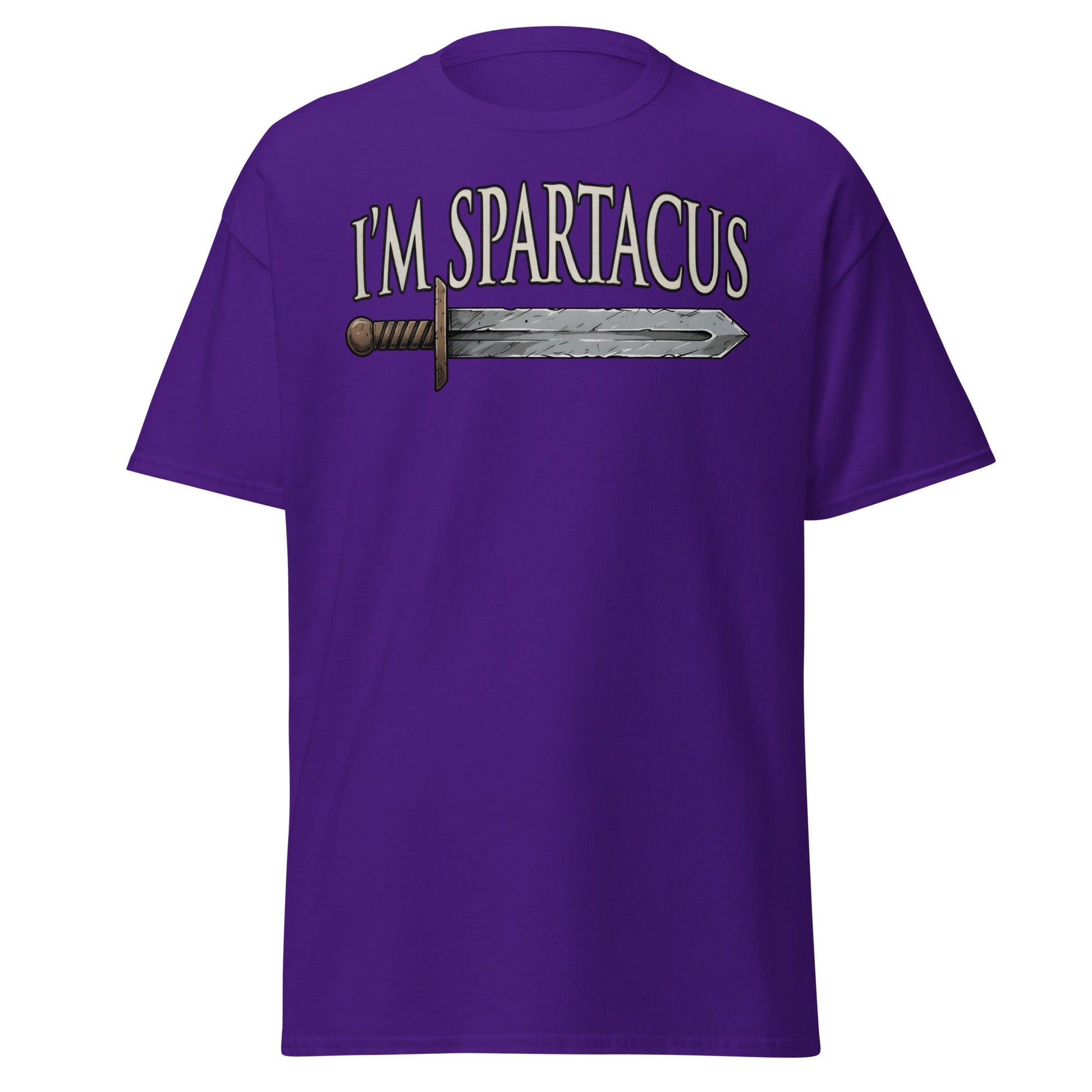 I'm Spartacus T-Shirt | Classic Roman Gladiator Graphic Tee - Purple - T-Shirts Online
