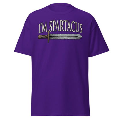 I'm Spartacus T-Shirt | Classic Roman Gladiator Graphic Tee - Purple - T-Shirts Online